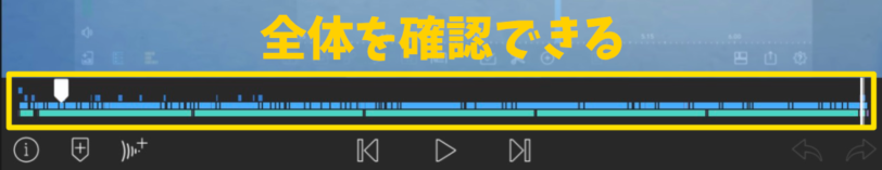 プレビュー画面下のスライダー